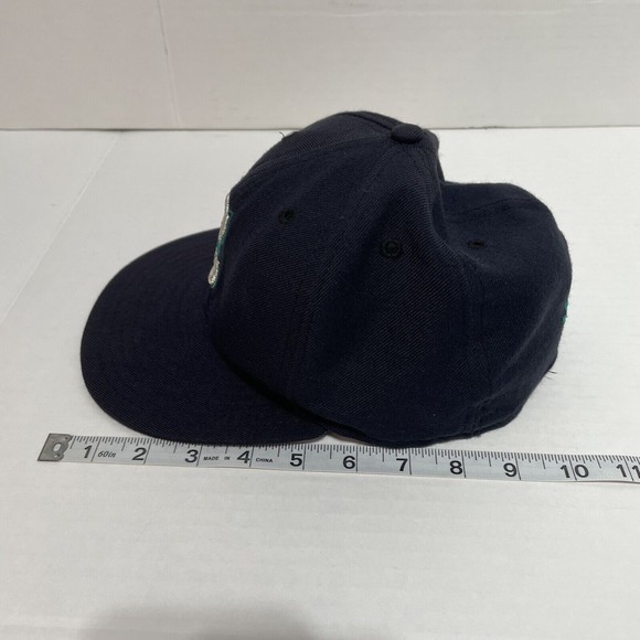 Vintage Seattle Mariners New Era Hat, Fitted 7 5/8, Dark Blue Cap, Logo, Maleko - Picture 11 of 11